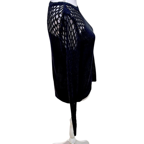 NWT eloquii black open weave long sleeve knit sweater size 14/16 - Picture 4 of 9